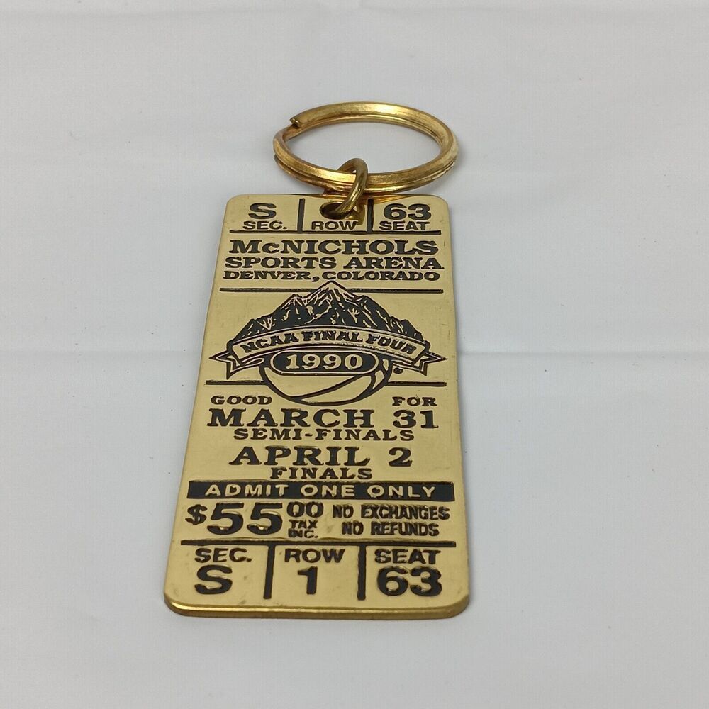 NCAA Final Four 1990 McNichols Sports Arena Ticket Keychain Keyring Charm